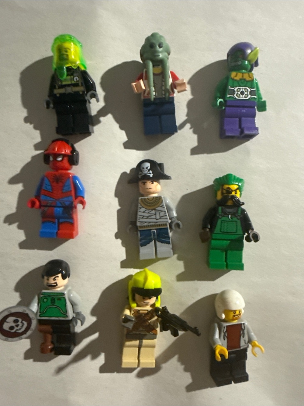 LEGO Minifigure Lot 9 Pcs Spider-Man Green Goblin Boba Fett